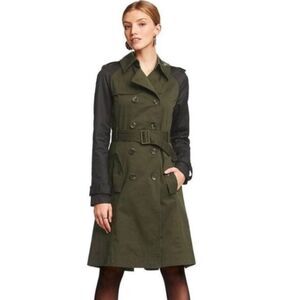 Altuzarra x Target Olive Green Black Belted Trench Coat Size Small